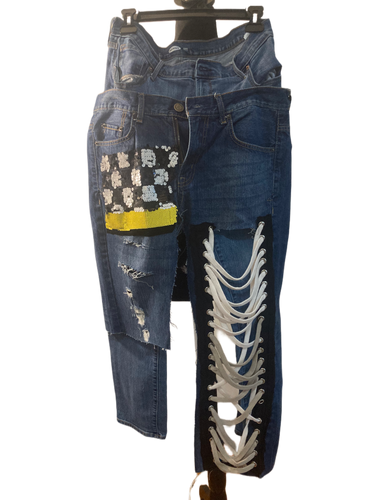 Sister Inspired Yellow Stripe Jeans